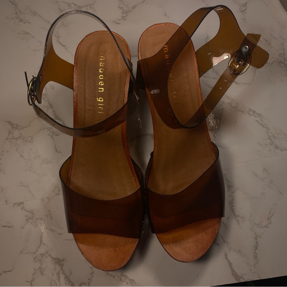 Madden Girl Brown Transparent Sandals